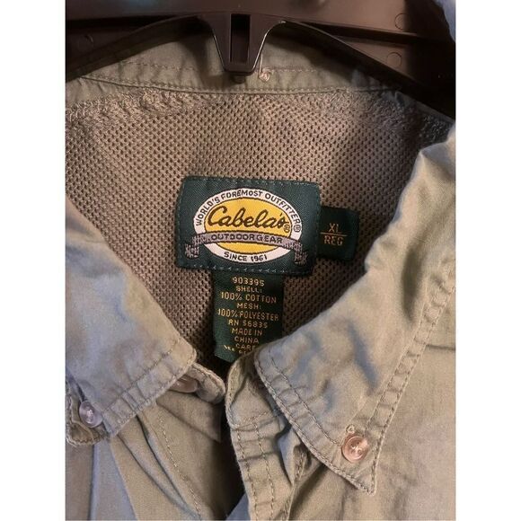 Cabela’s outdoor gear, short sleeve button up shirt size XL green ￼(1334) - Picture 2 of 3